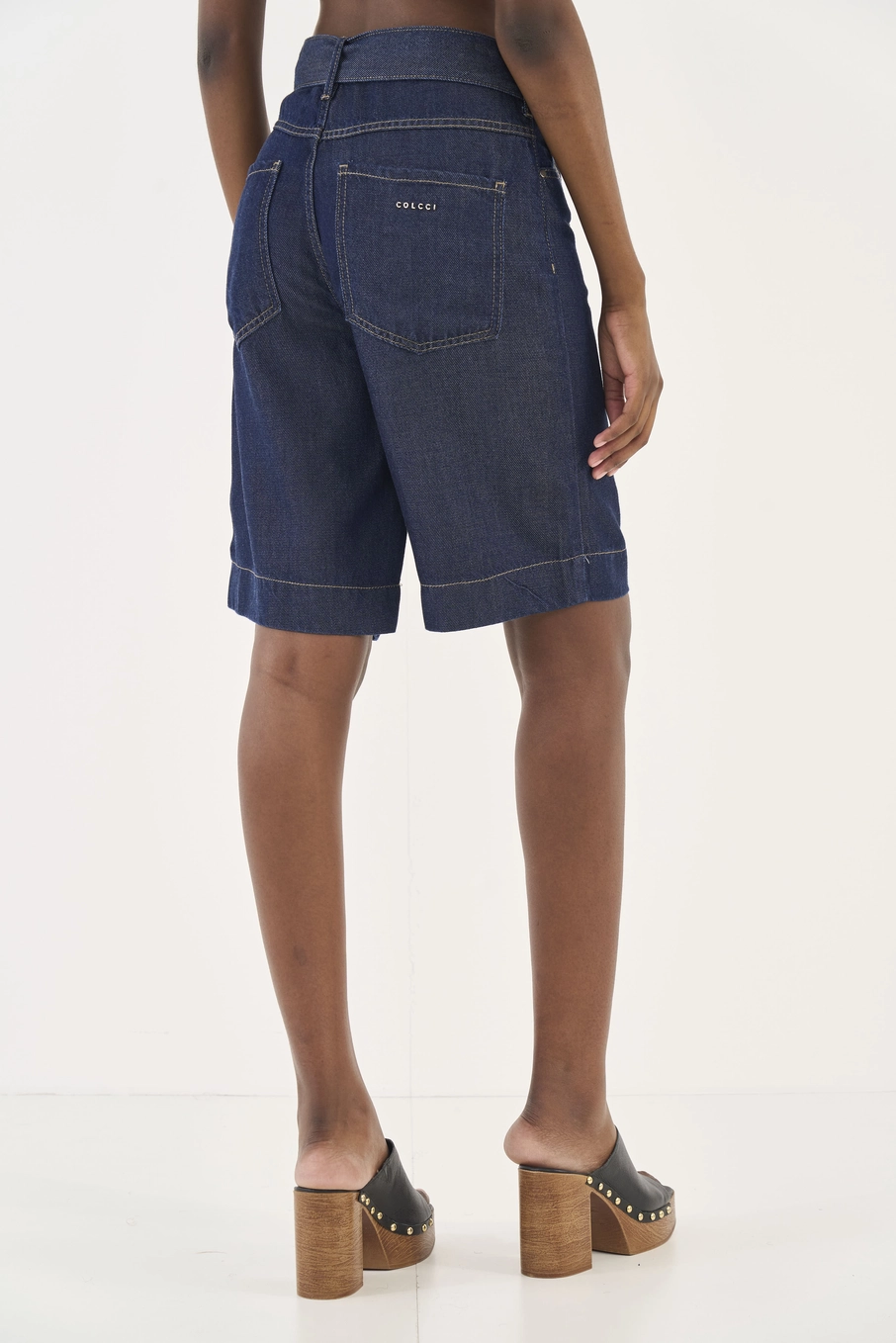 Bermuda Jeans Joana Com Cinto Índigo