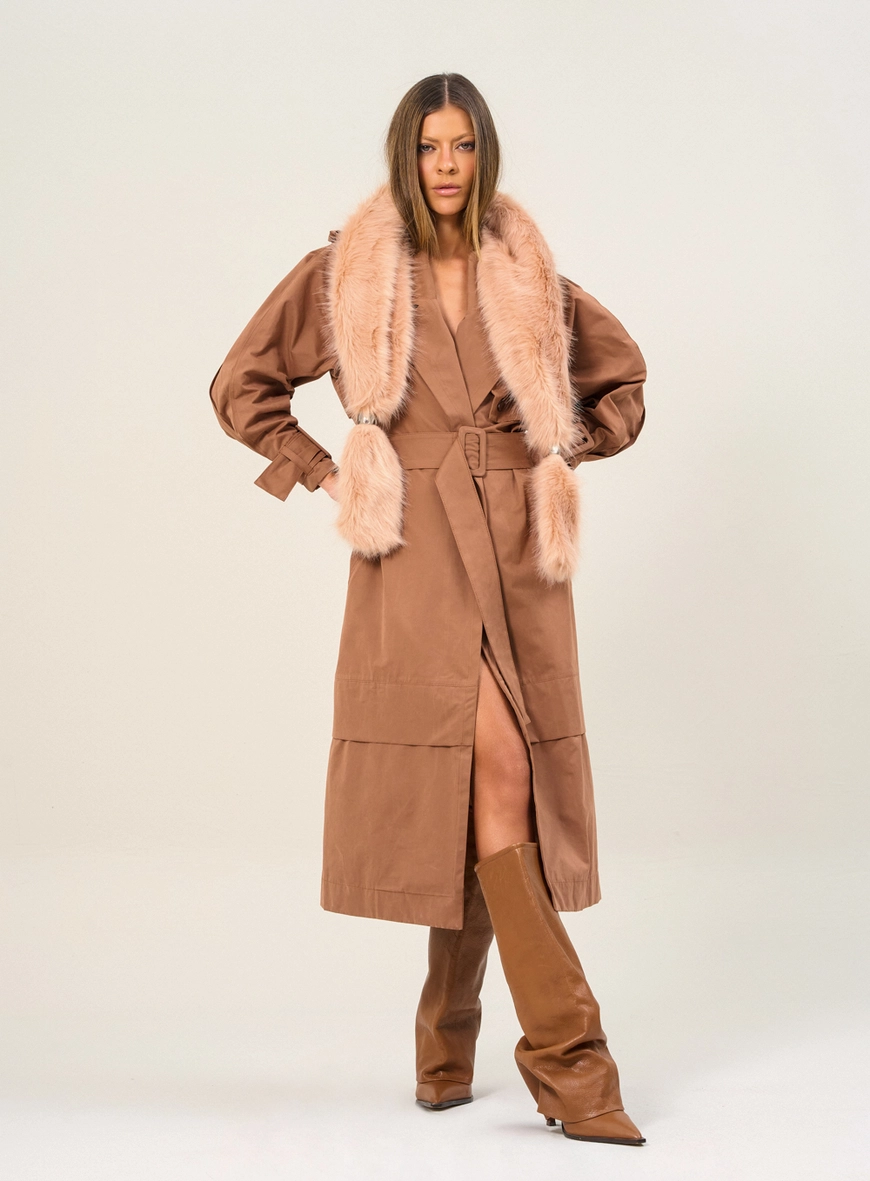 Casaco Feminino Trench Com Cinto Marrom 4
