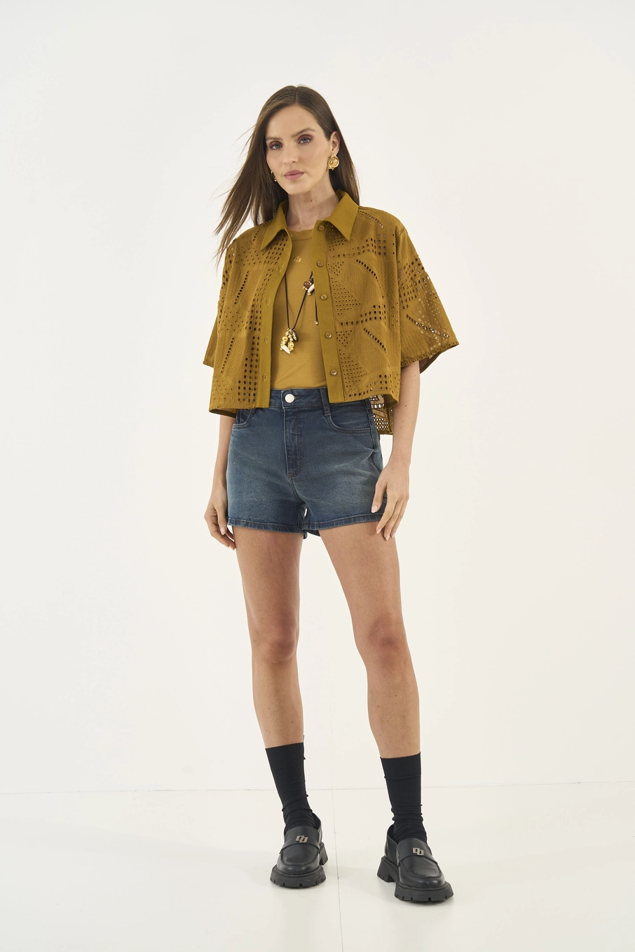 Short Jeans Tay Reto Índigo