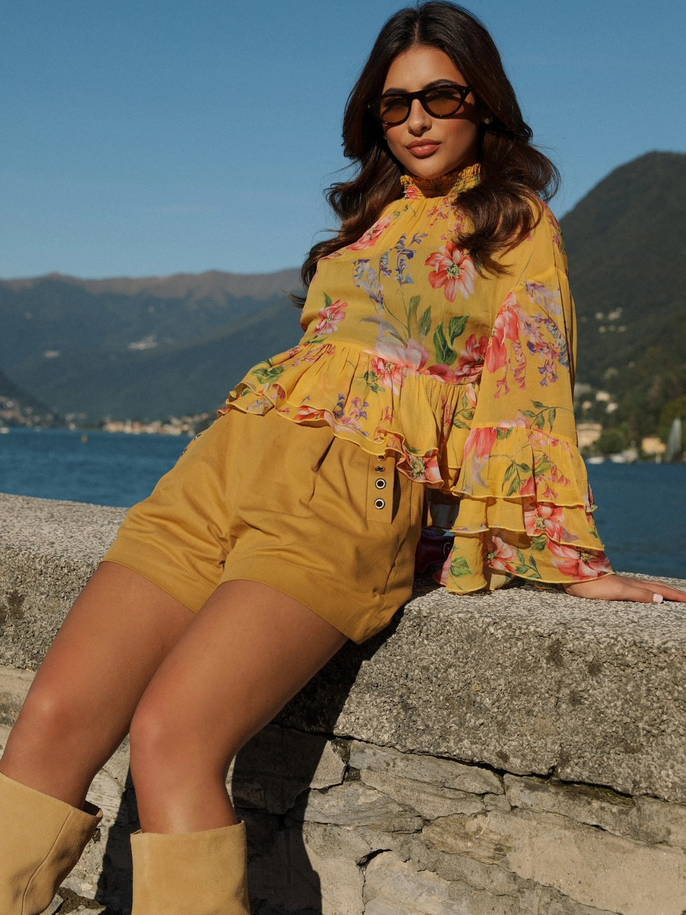 Short Comfy Em Sarja Joana Marrom Ebbela
