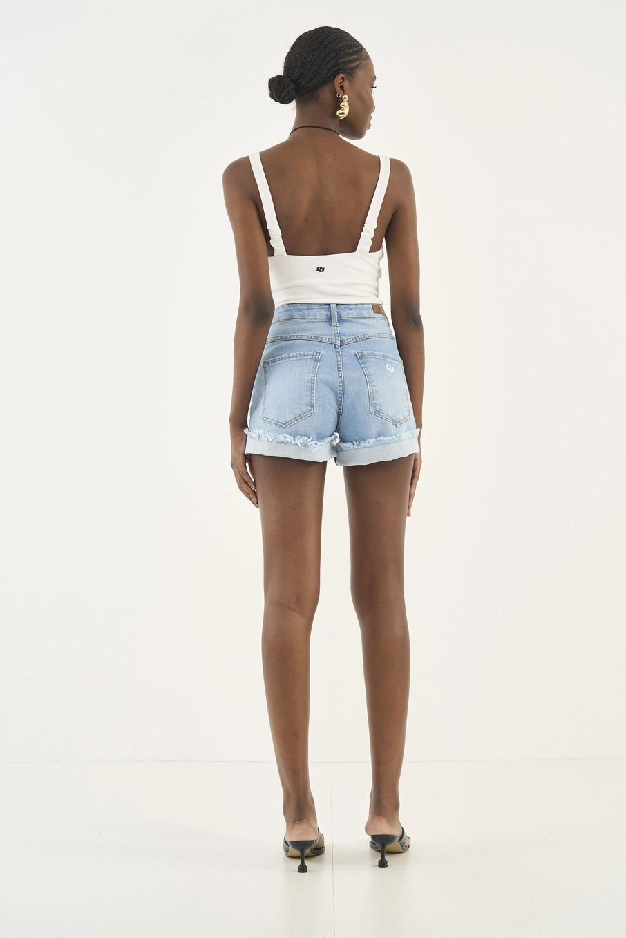 Short Jeans Tay Com Dobra Na Barra Índigo