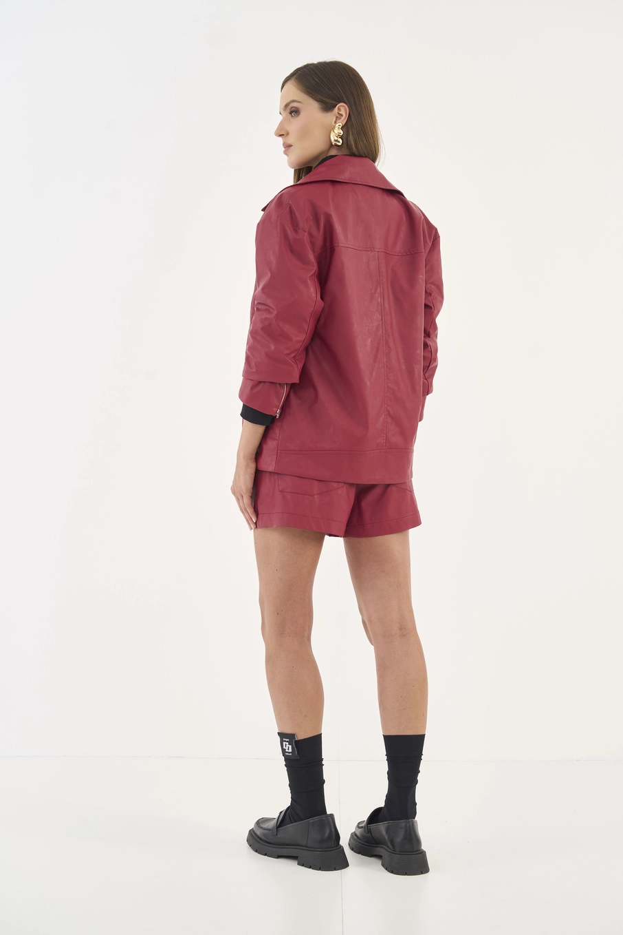 Short Comfort Em Pu Vermelho