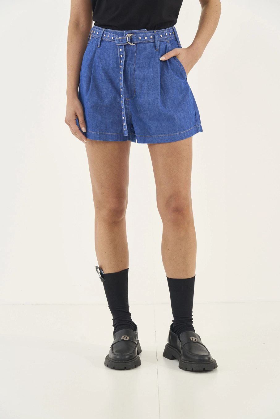 Short Jeans Joana Com Cinto Índigo
