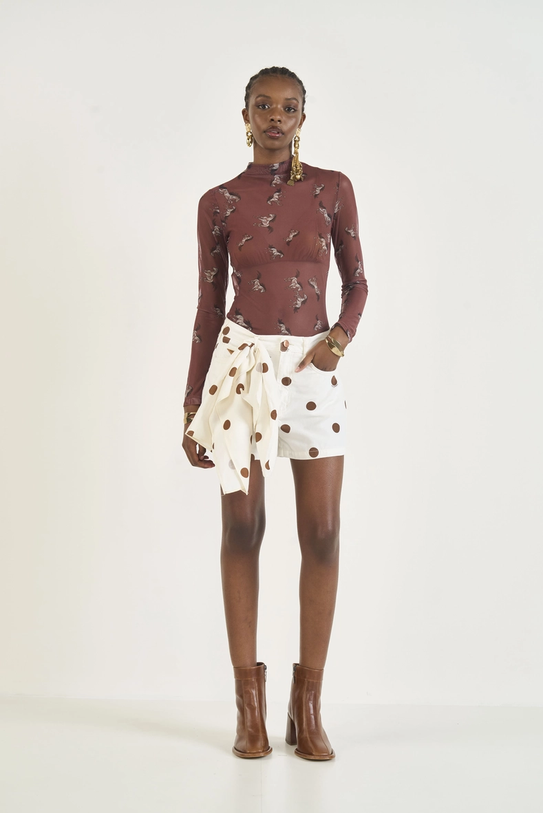 Short Sarja Estampado