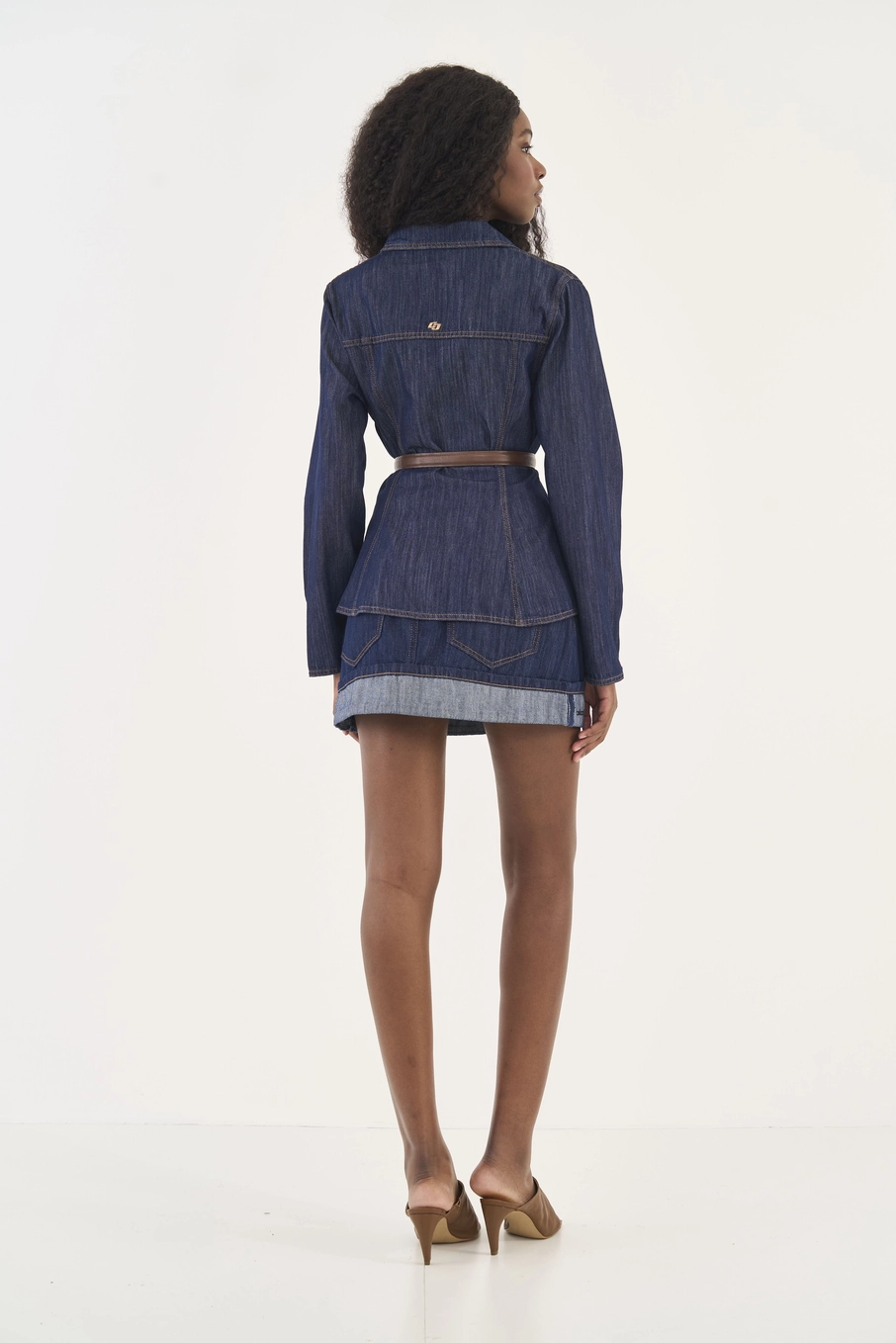 Saia Jeans Jade Justa Com Dobra Na Barra Índigo