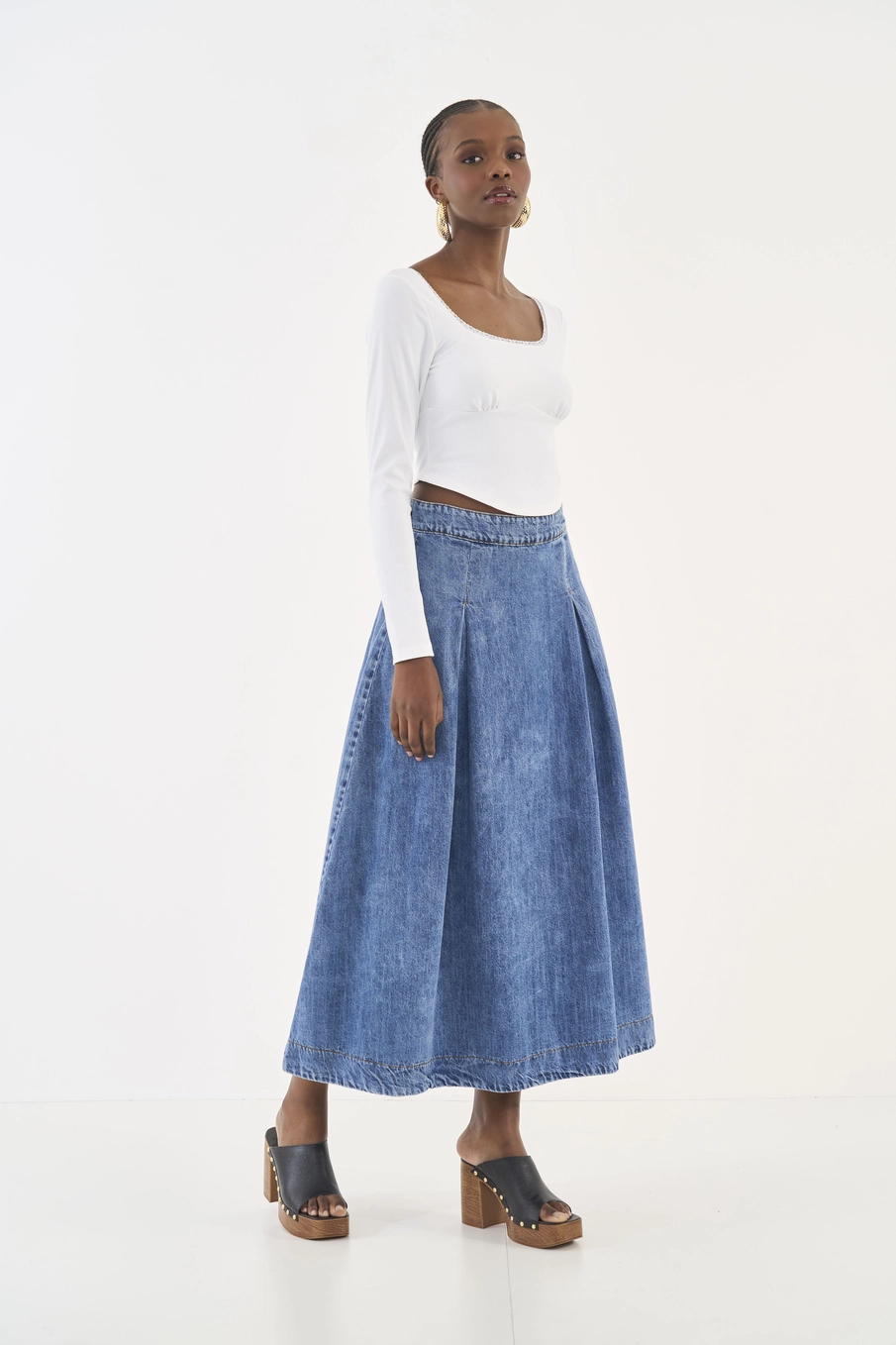 Saia Jeans Índigo