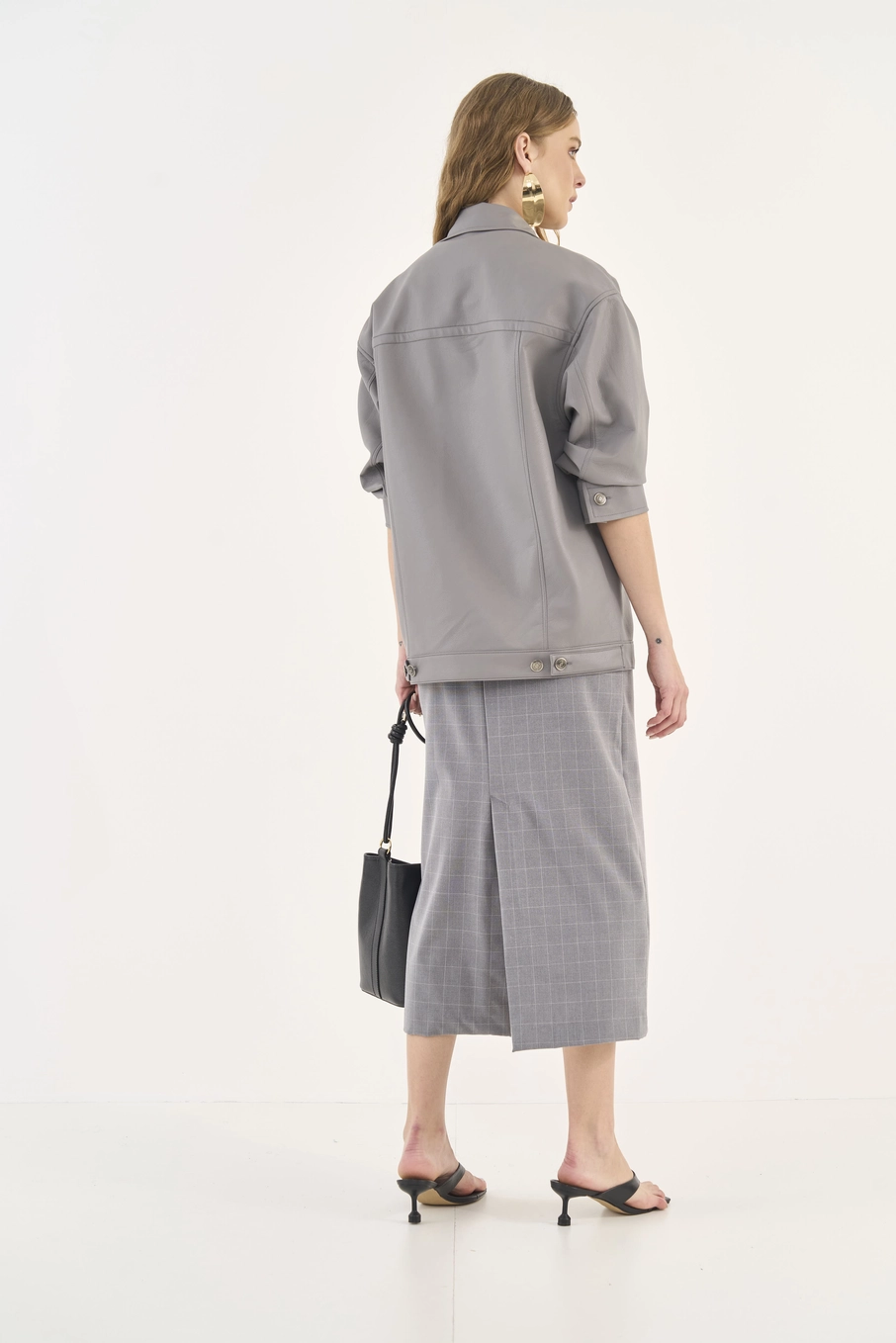Saia Midi Slim Com Fenda Estampados