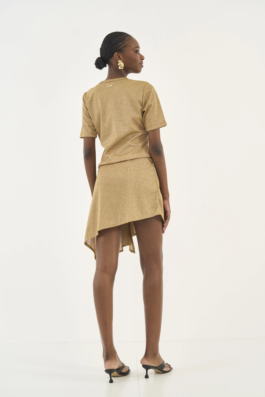 Saia Malha 1 Feminino Colcci Dourado