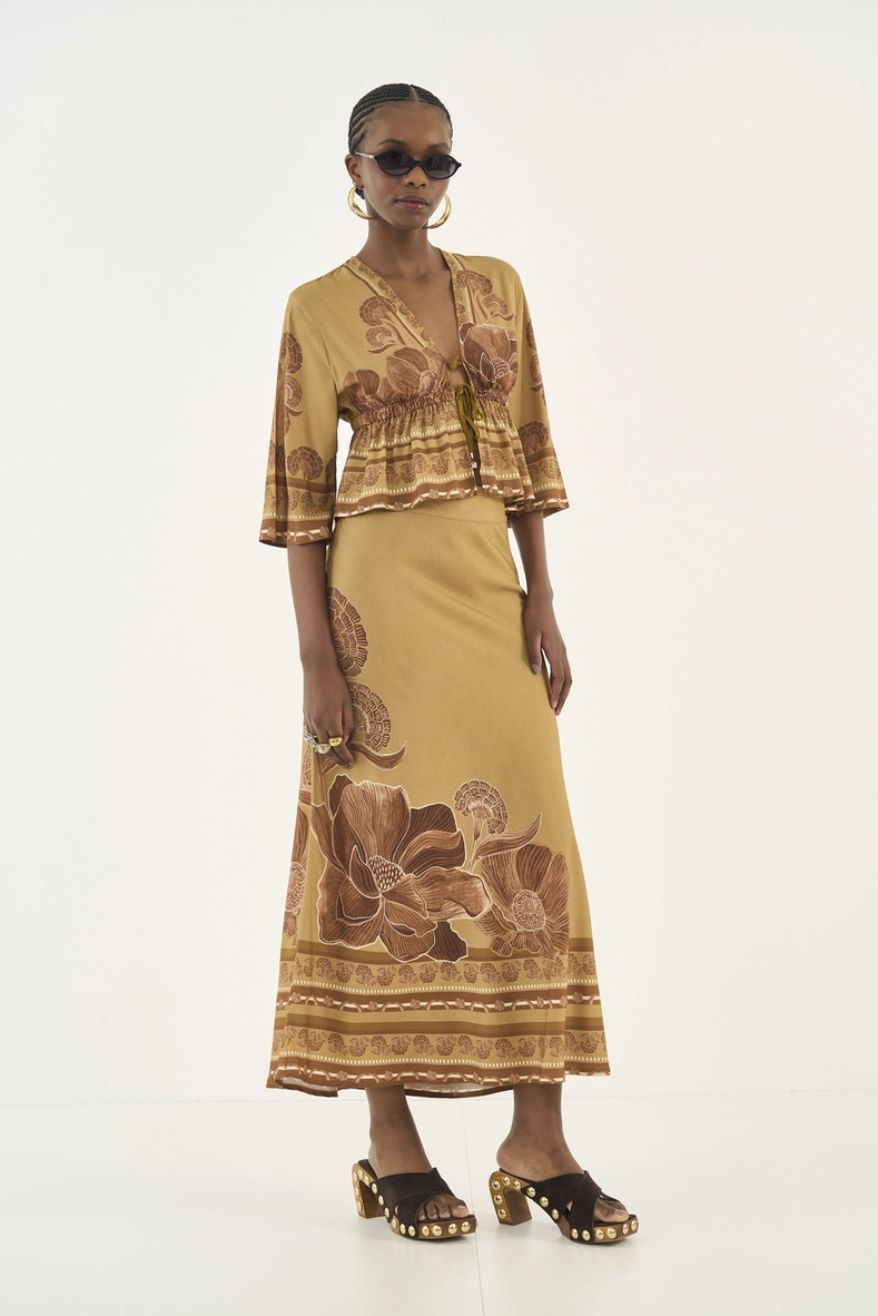 Saia Midi Estampada