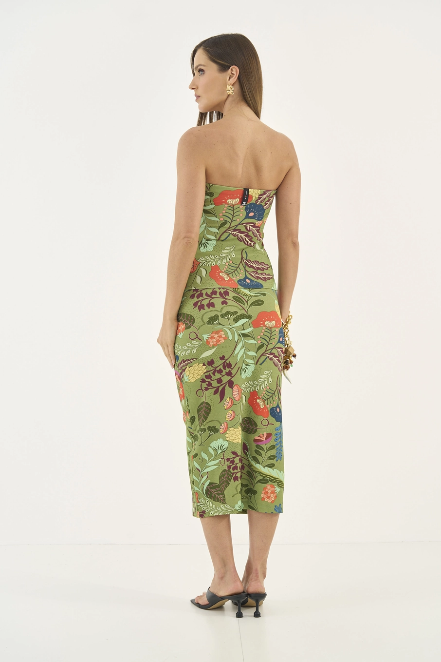 Saia Midi Estampa Floral Estampados