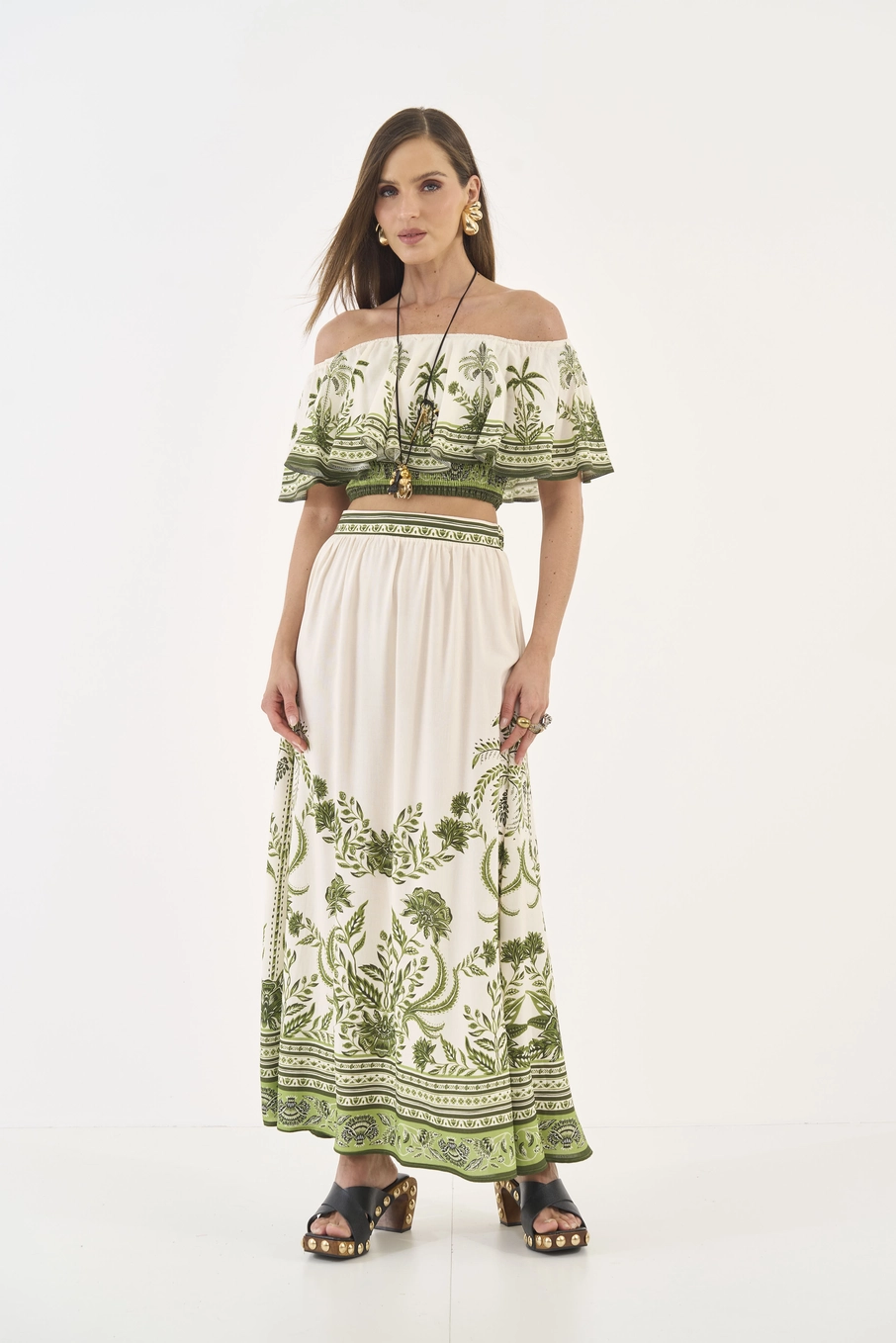 Saia Loose Longa Estampada Estampados