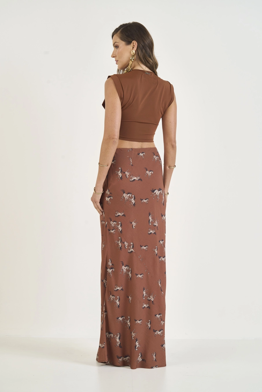 Saia Longa Horse Print Estampados