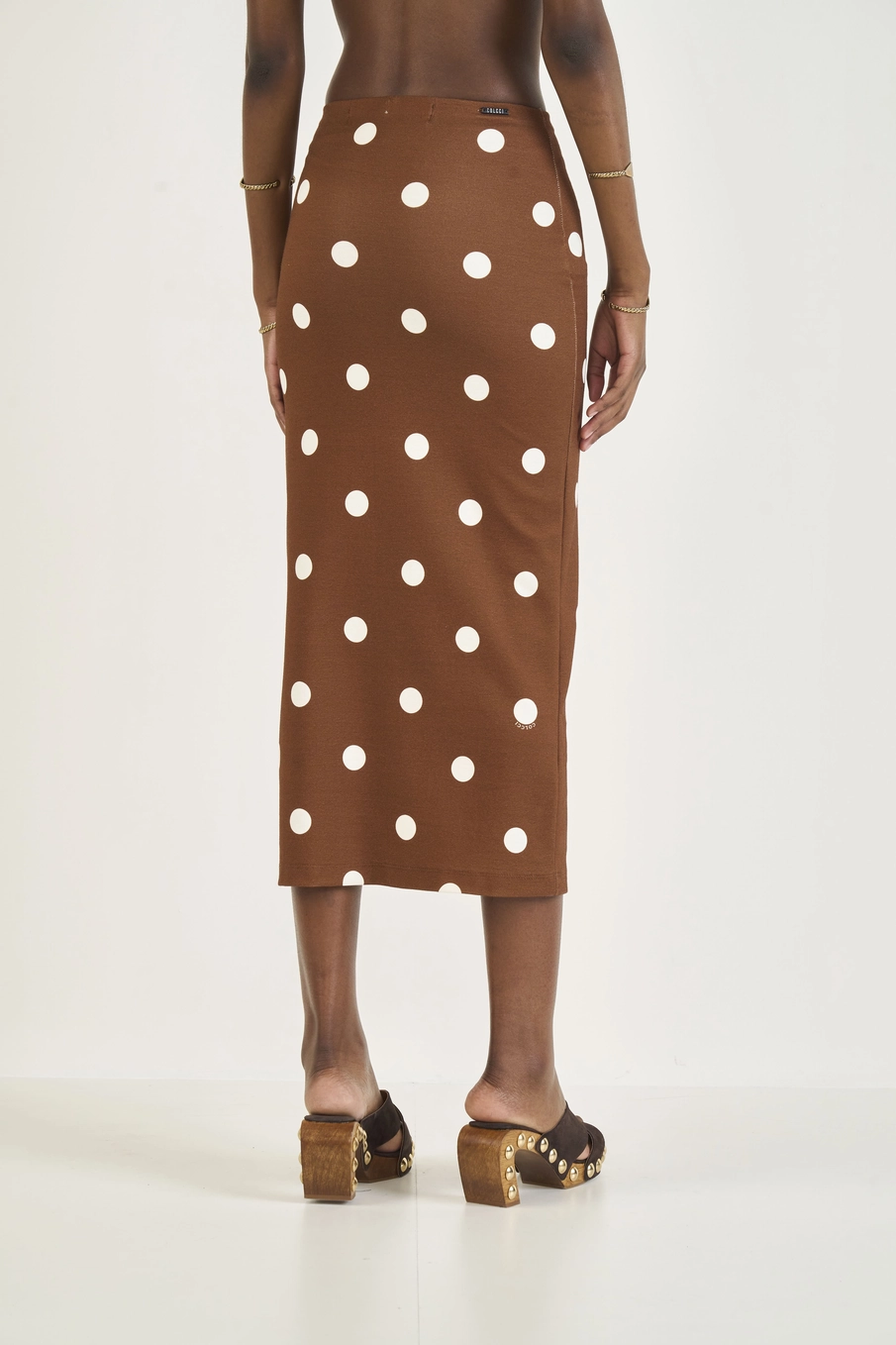 Saia Midi Estampa Poá Estampados
