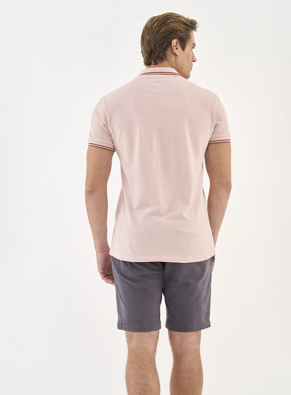 Polo Comfort 3 Listras Rosa