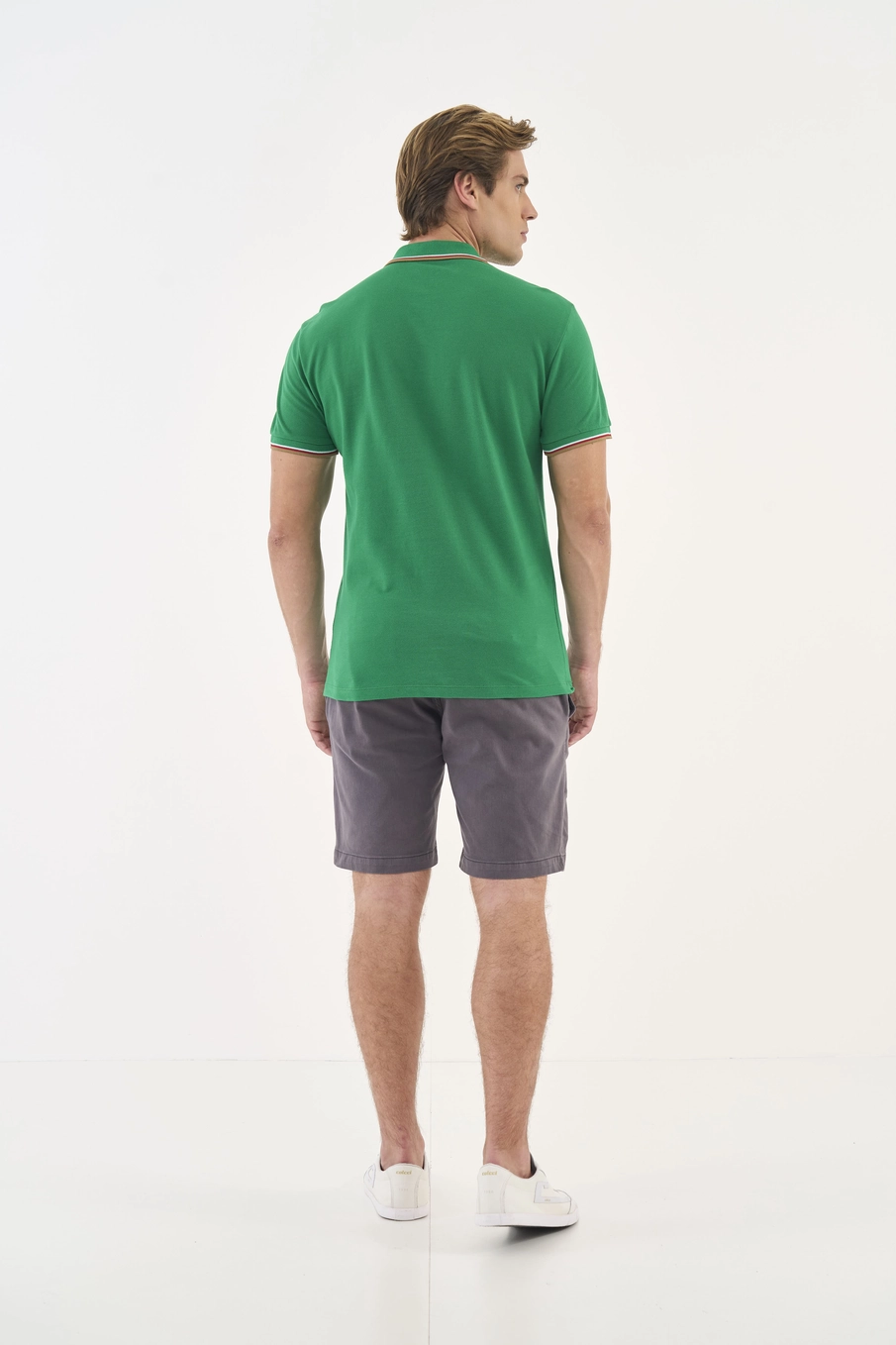 Polo Comfort 3 Listras Verde
