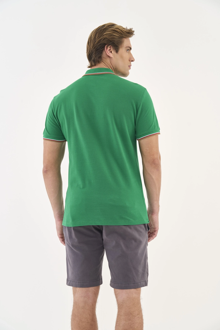 Polo Comfort 3 Listras Verde