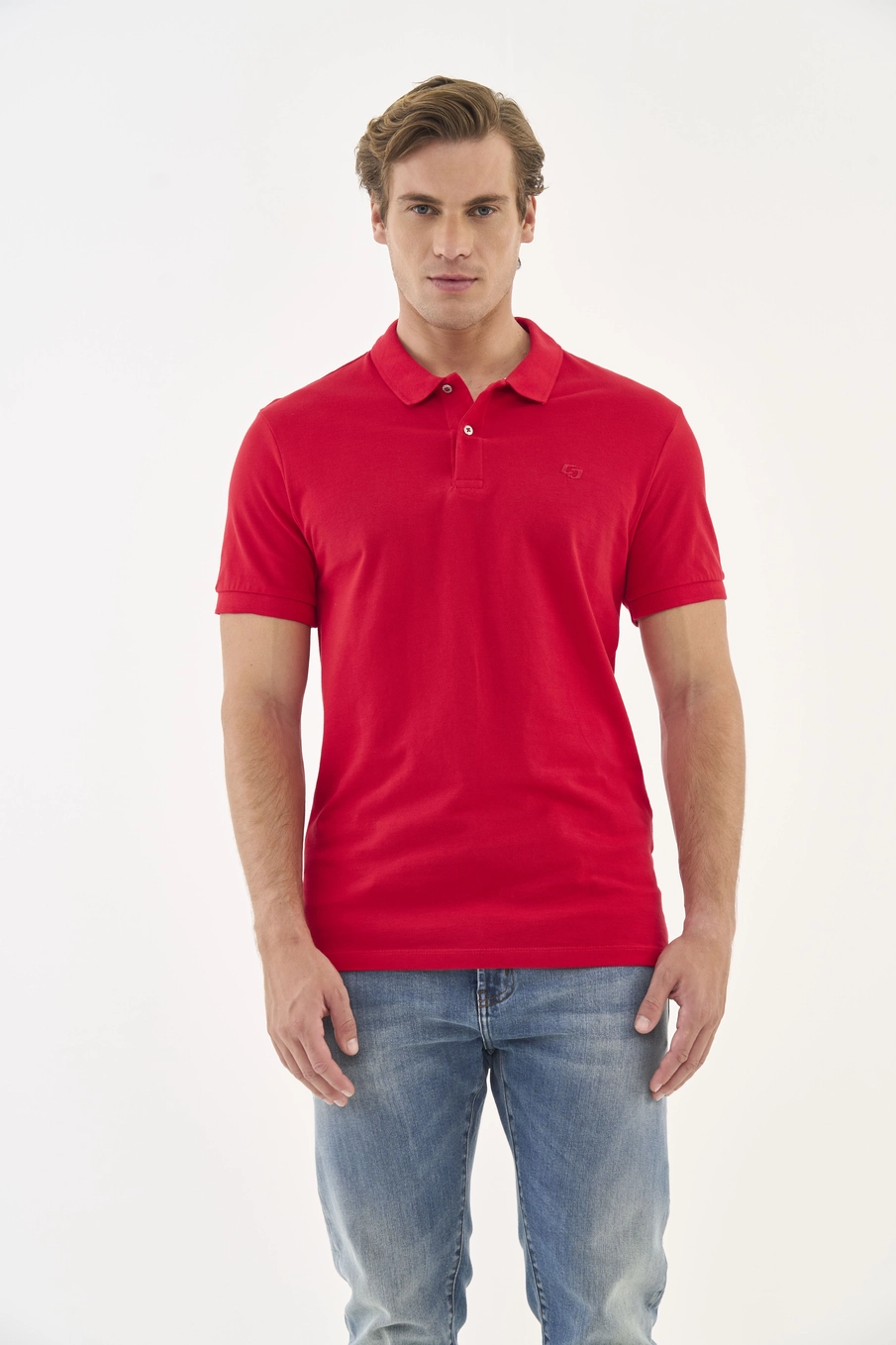 Polo Masculina Manga Curta Comfort Vermelho