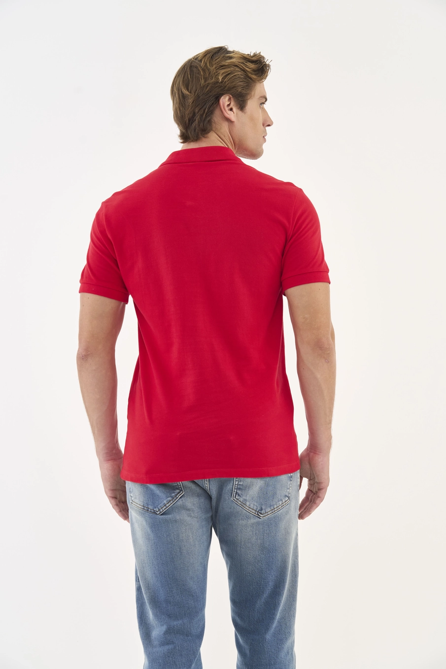 Polo Masculina Manga Curta Comfort Vermelho