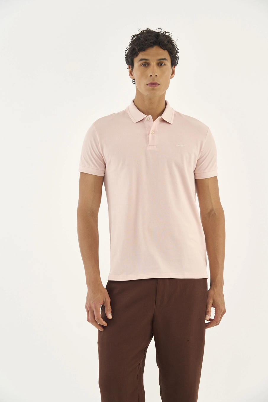 Polo Comfort Gola Alto Relevo Rosa