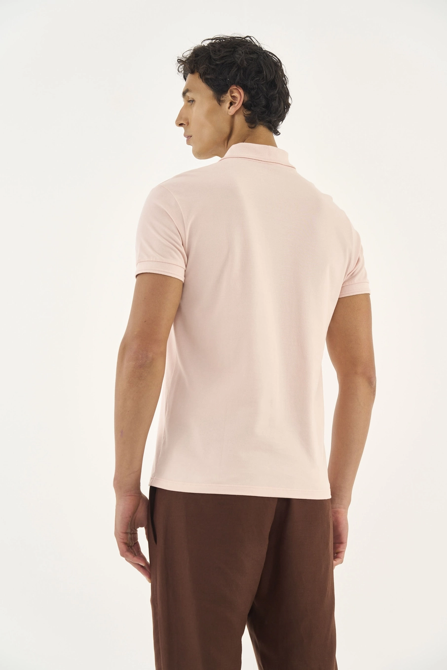 Polo Comfort Gola Alto Relevo Rosa