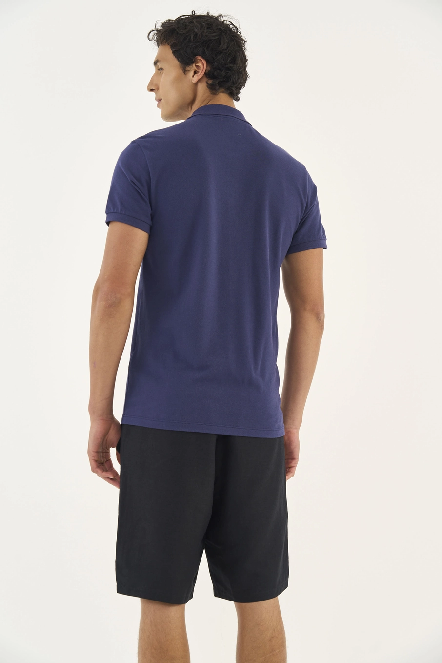 Polo Piquê Ajustada Azul