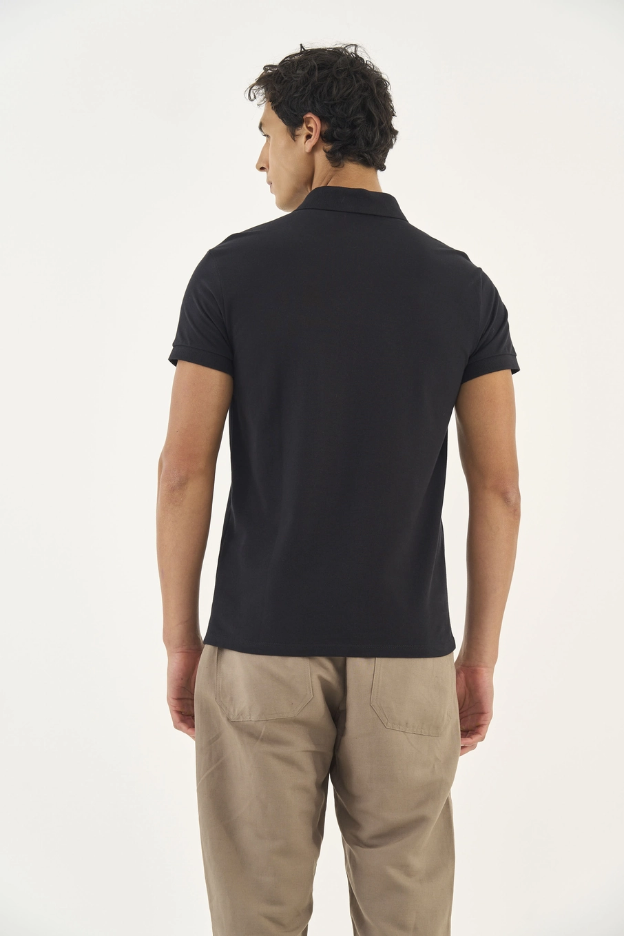 Polo Manga Curta Comfort Preto
