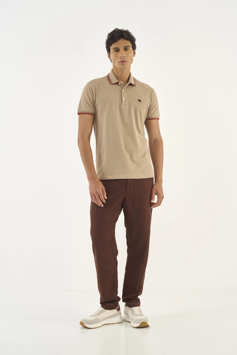 Polo Comfort Gola Com Listras