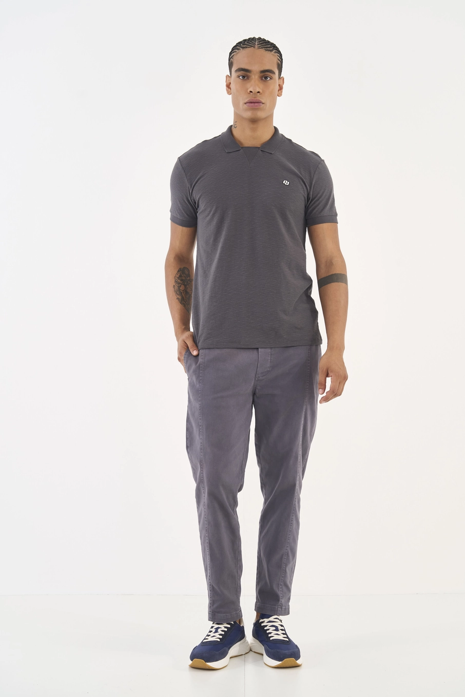 Polo Slim Comfort Cinza