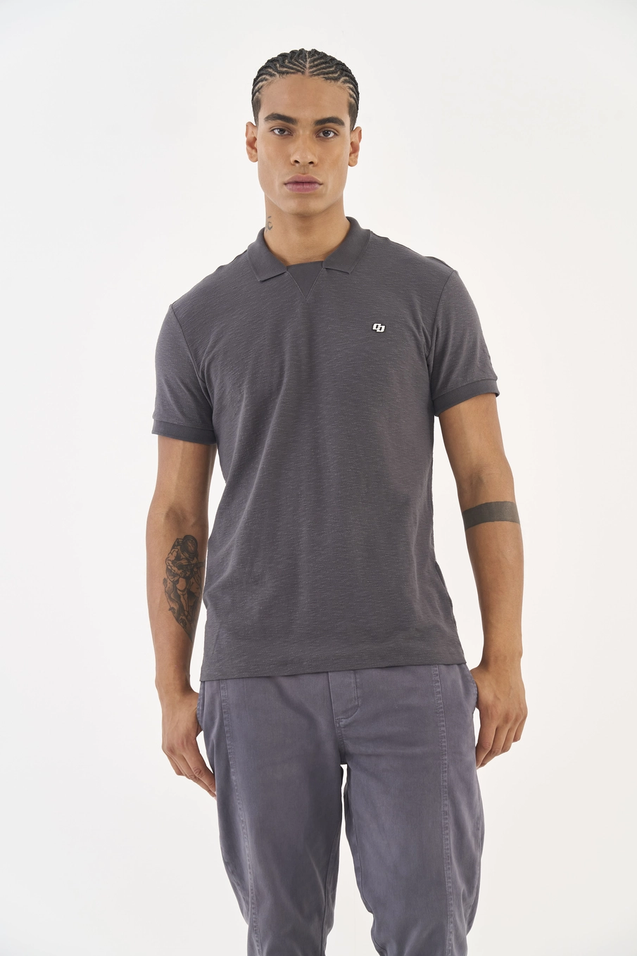 Polo Slim Comfort Cinza