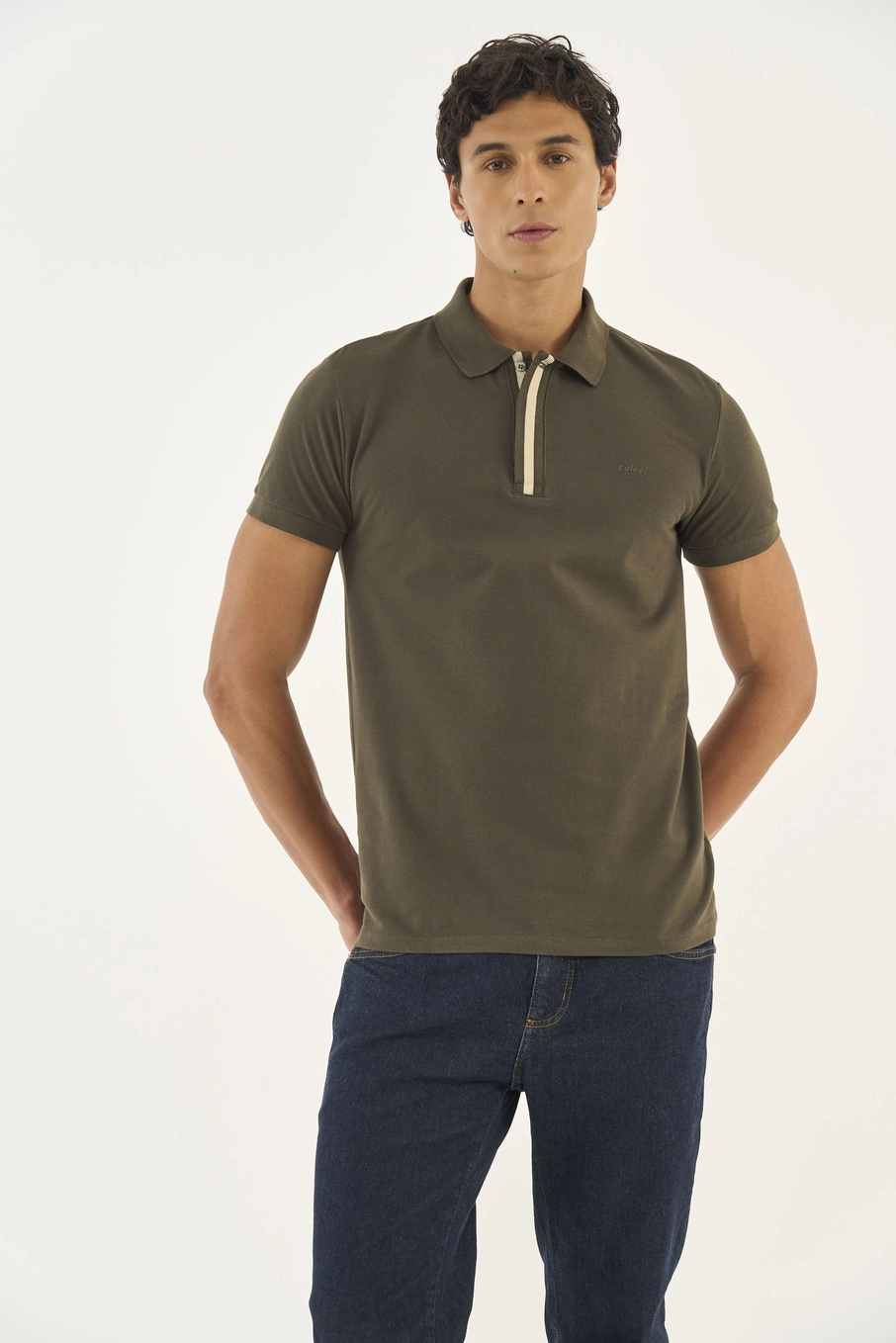 Polo Mansculina Basic Comfort Verde