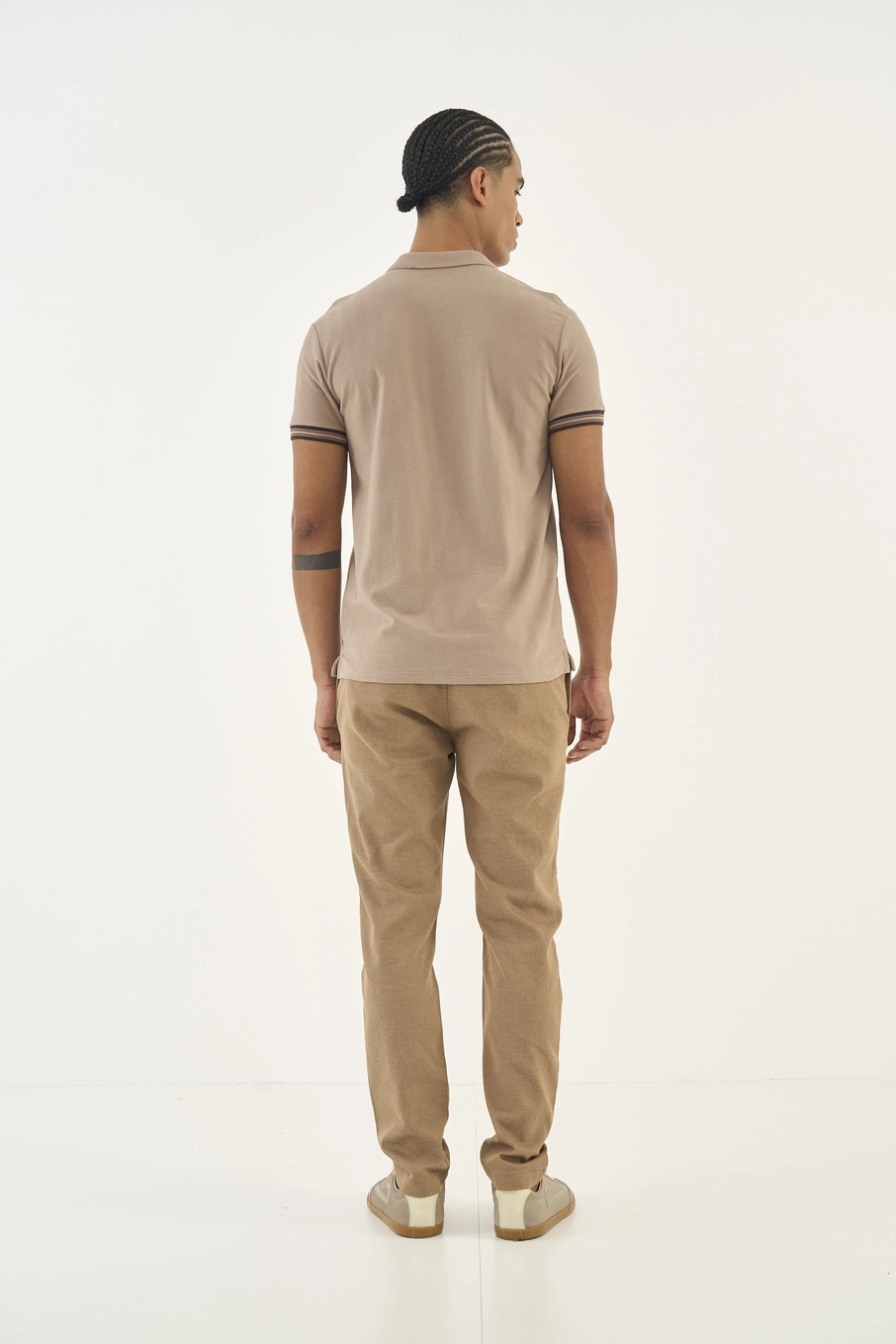Polo Masculina Slim Bege
