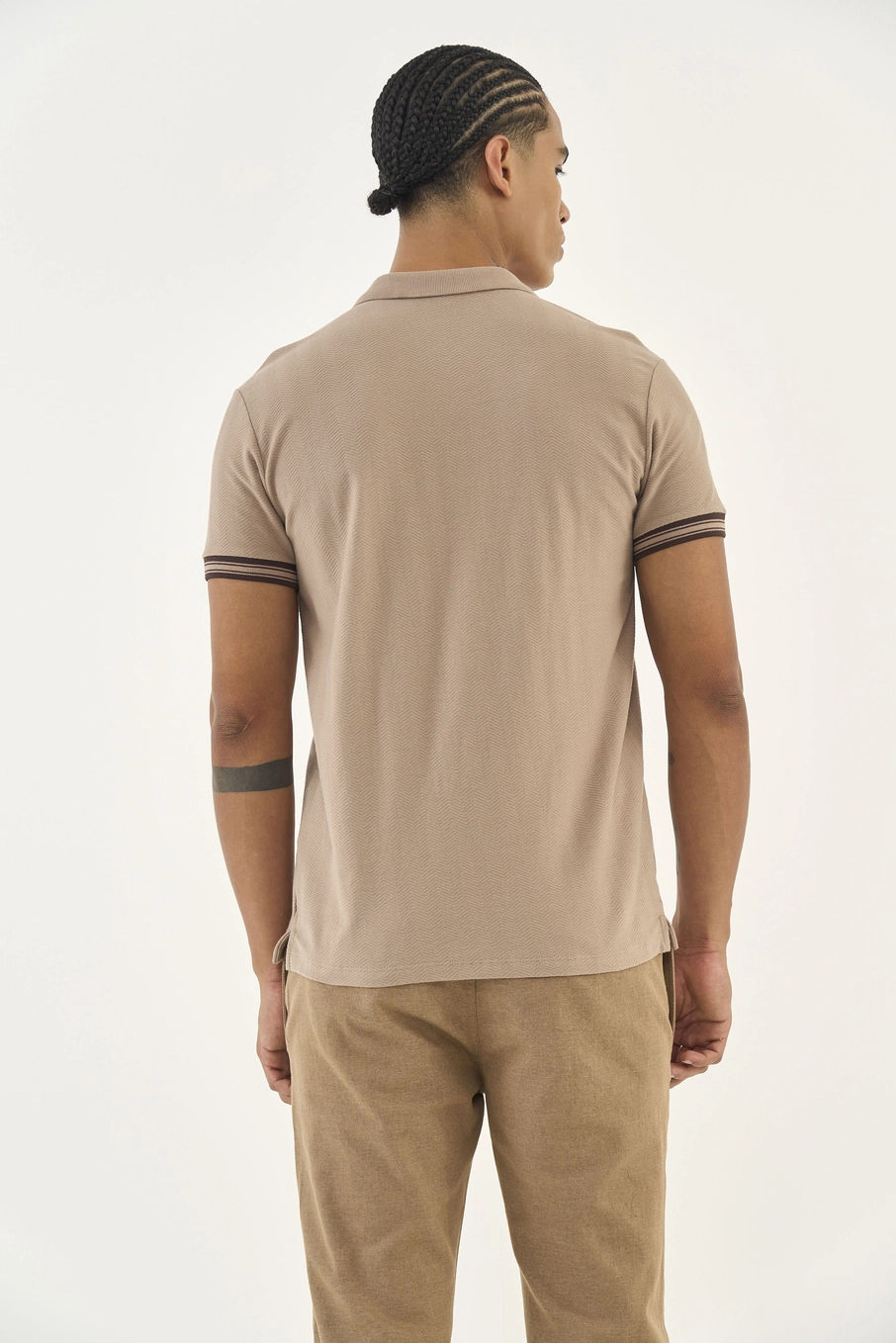 Polo Masculina Slim Bege