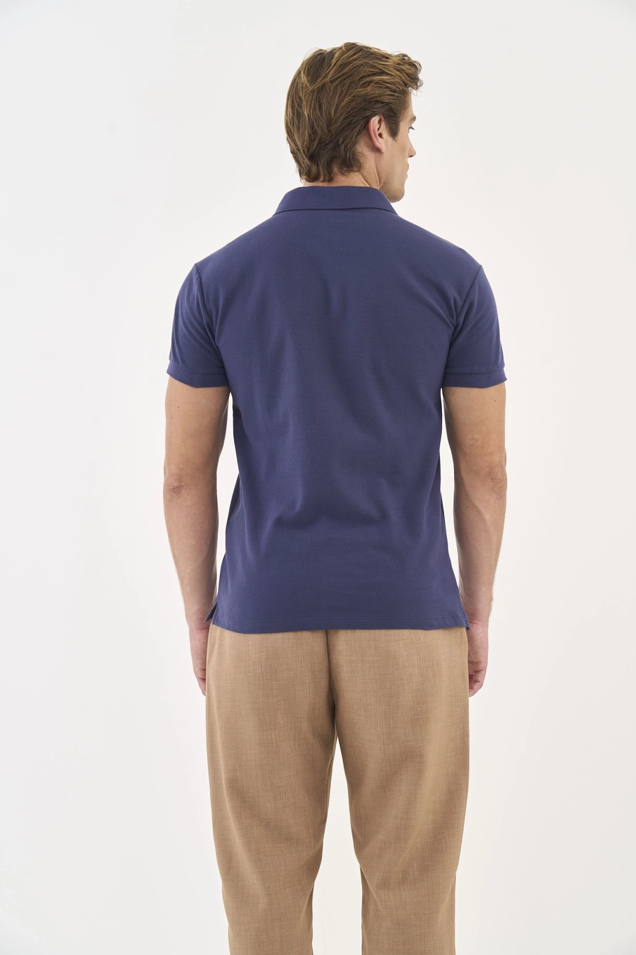 Polo Comfort Com Logo Minimalista Azul