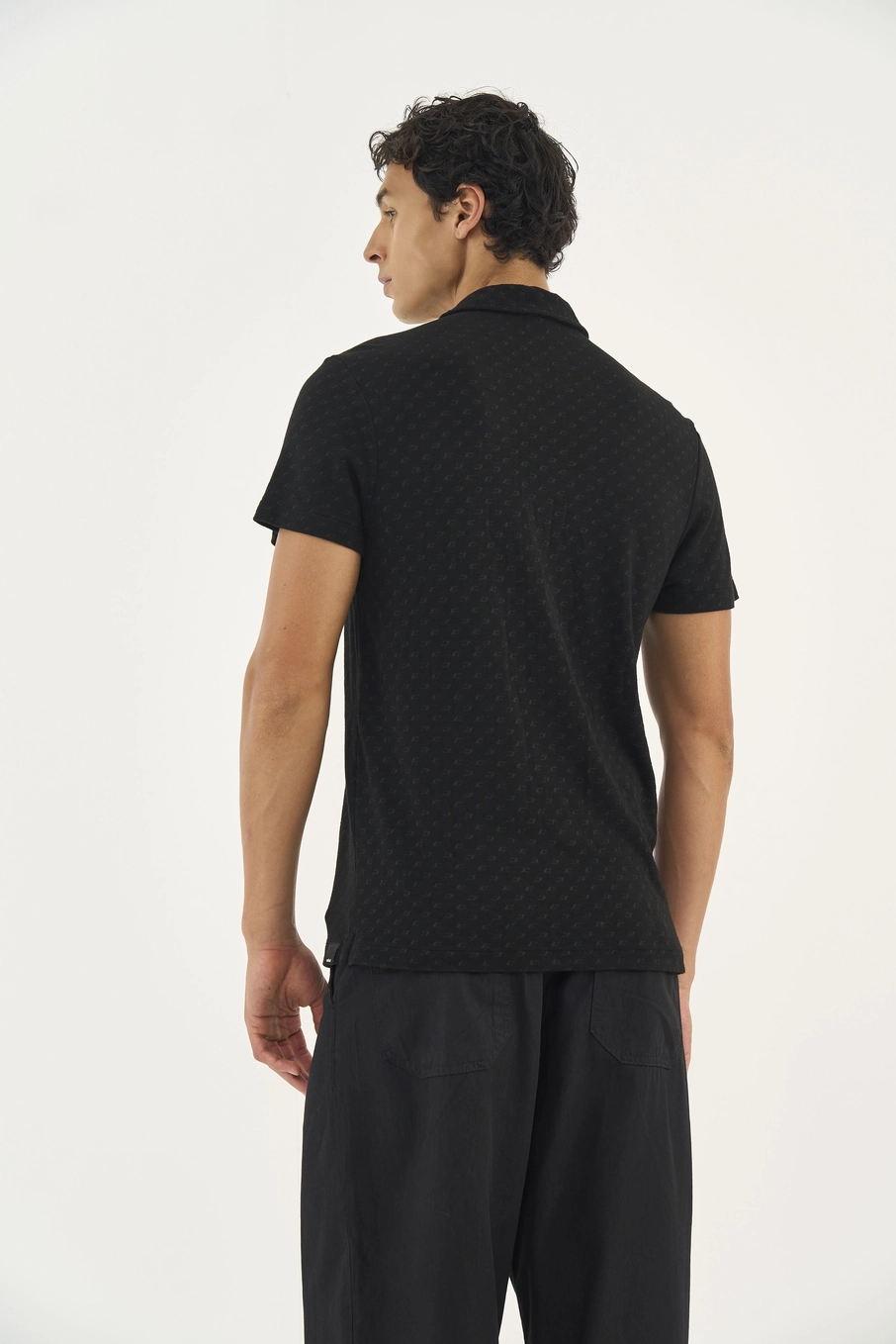 Polo Jacquard Preto