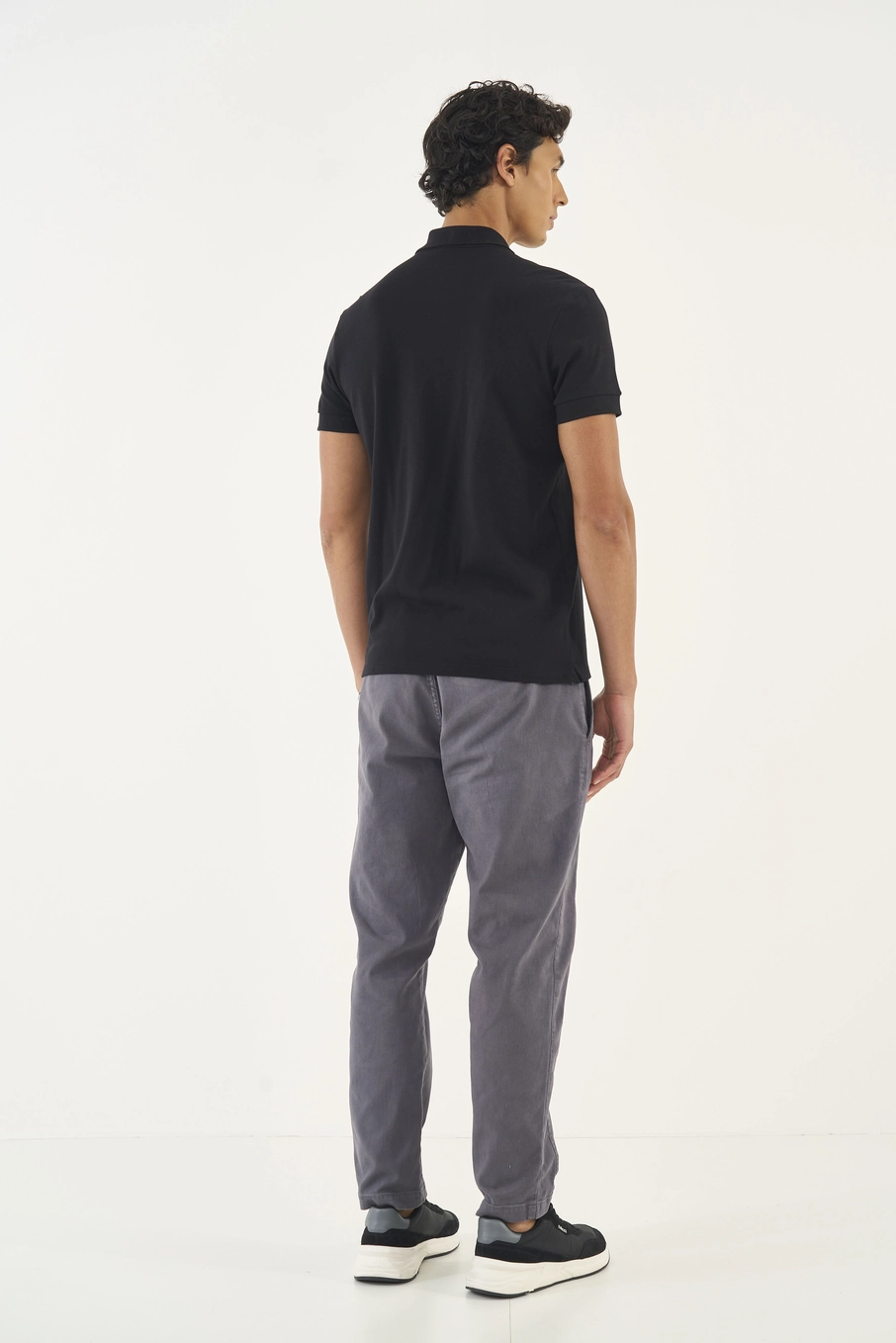 Polo Comfort Pima Manga Curta Preto