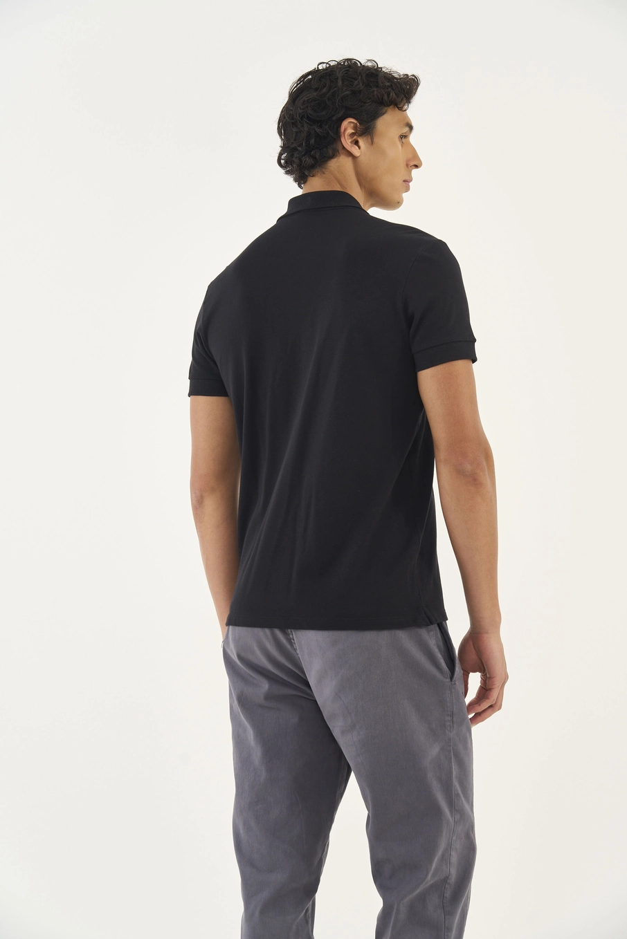 Polo Comfort Pima Manga Curta Preto