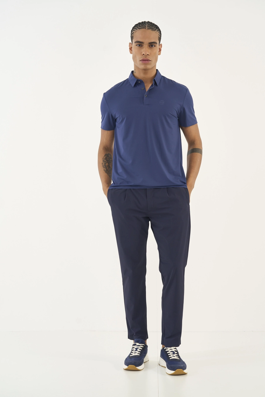 Polo Comfort Masculina Azul