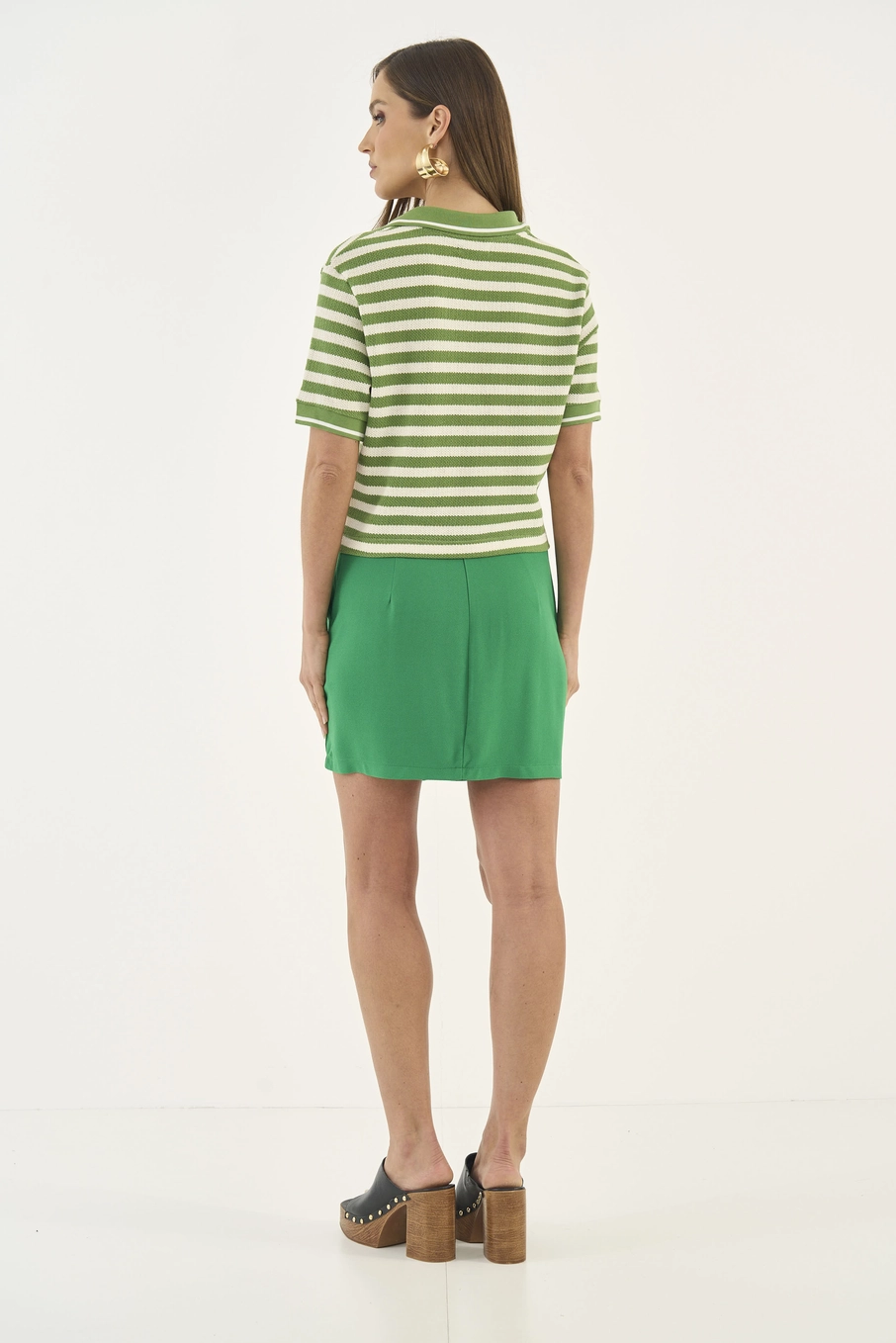 Polo Feminina Com Listras Estampados