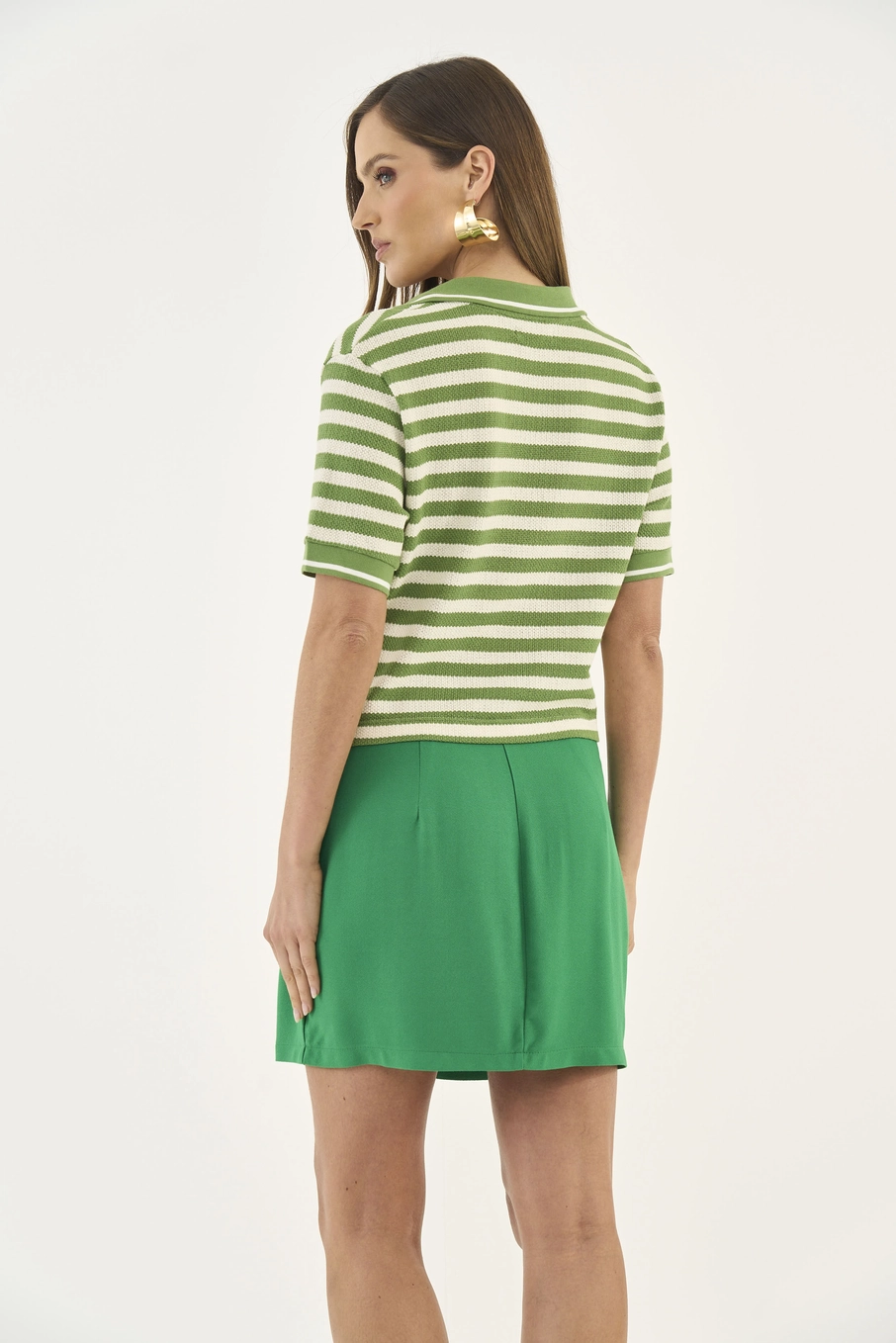 Polo Feminina Com Listras Estampados