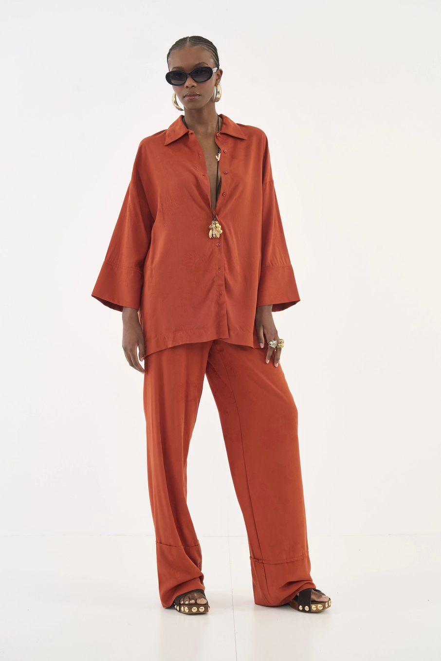 Camisa Tecido Plano 1 Feminino Colcci Marrom