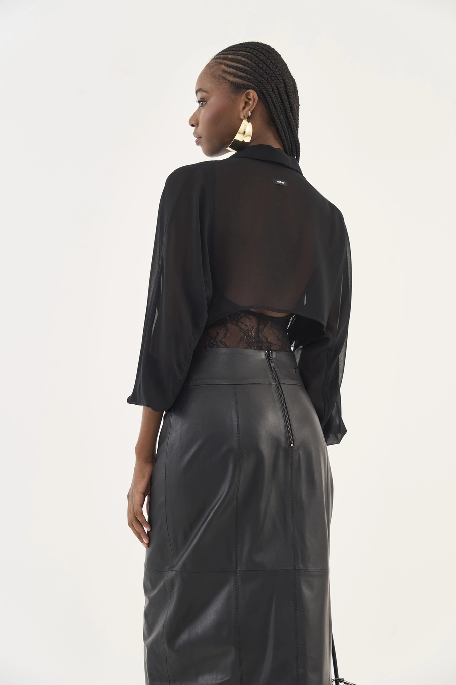 Camisa Body Com Renda Preto