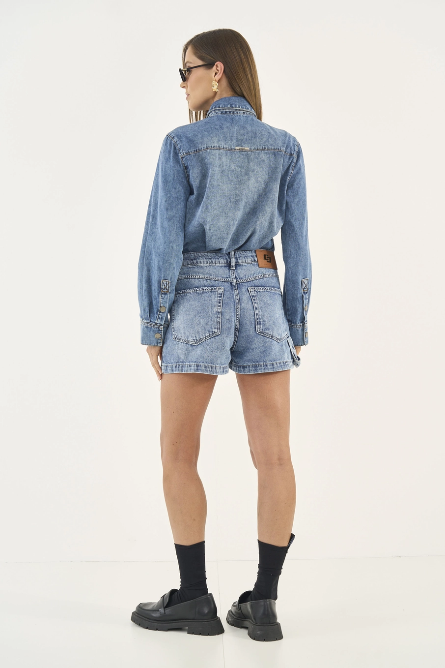 Camisa Jeans Comfort Com Faixa Para Amarração Índigo