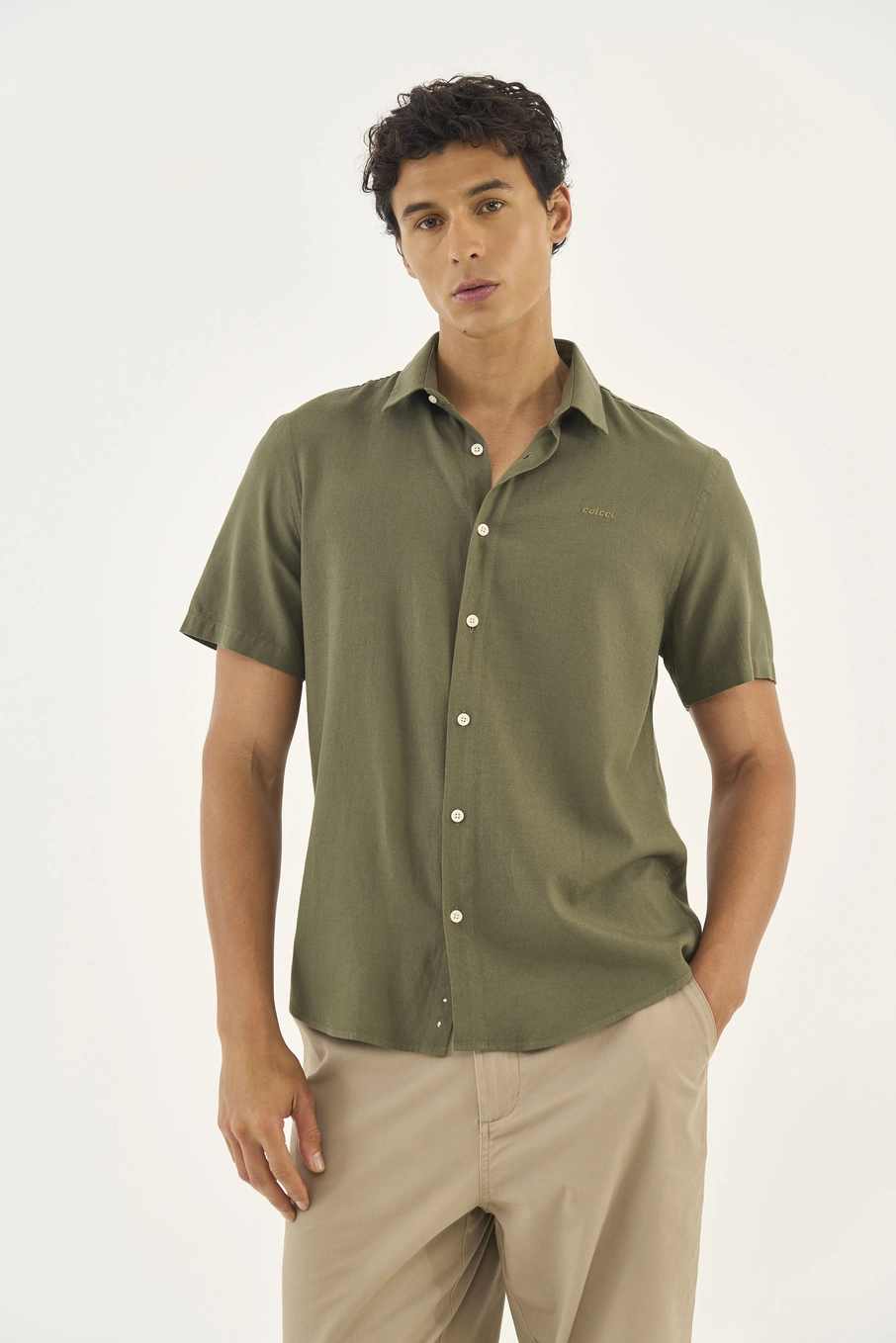 Camisa Manga Curta Relax Verde Dragon