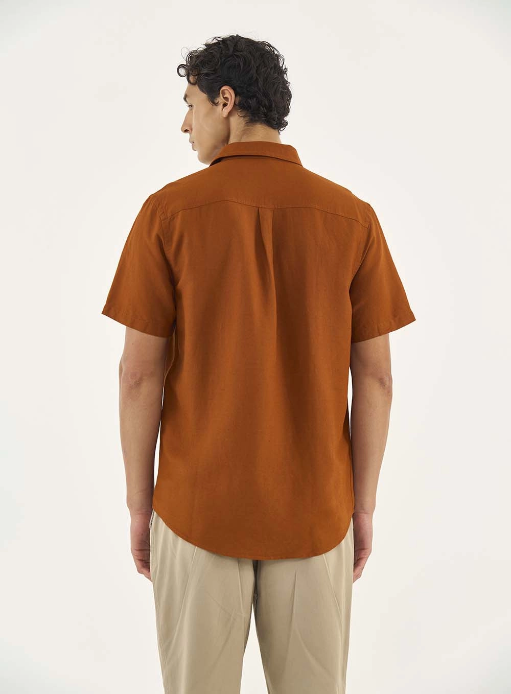 Camisa Manga Curta Relax Marrom Zeus