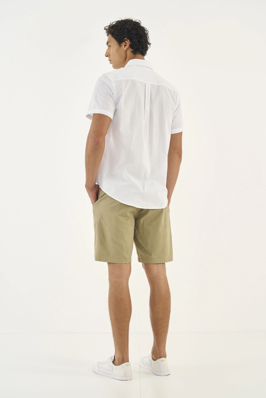 Camisa Em Tricoline Manga Curta Branco