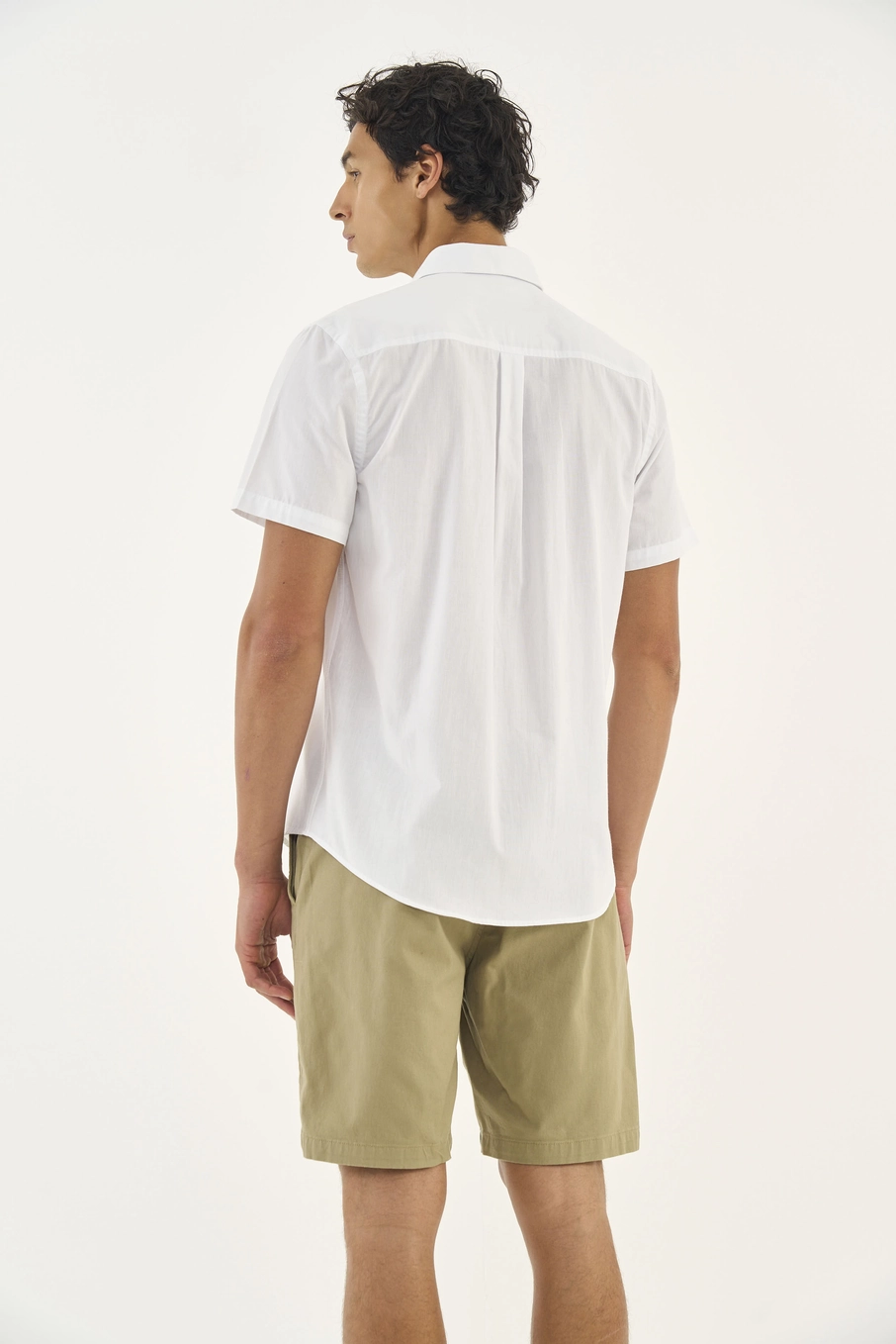 Camisa Em Tricoline Manga Curta Branco