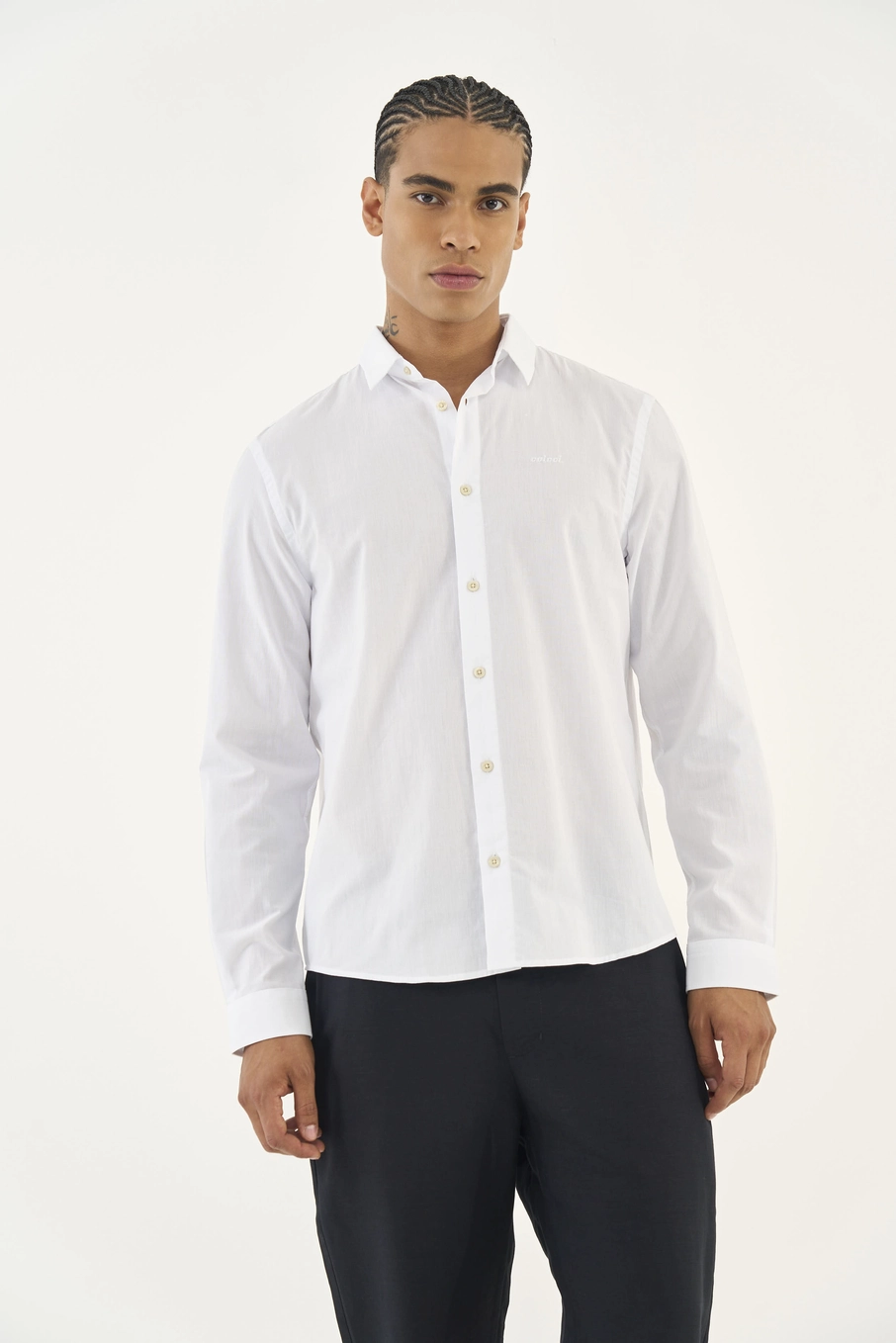 Camisa Tricoline Manga Longa Branco