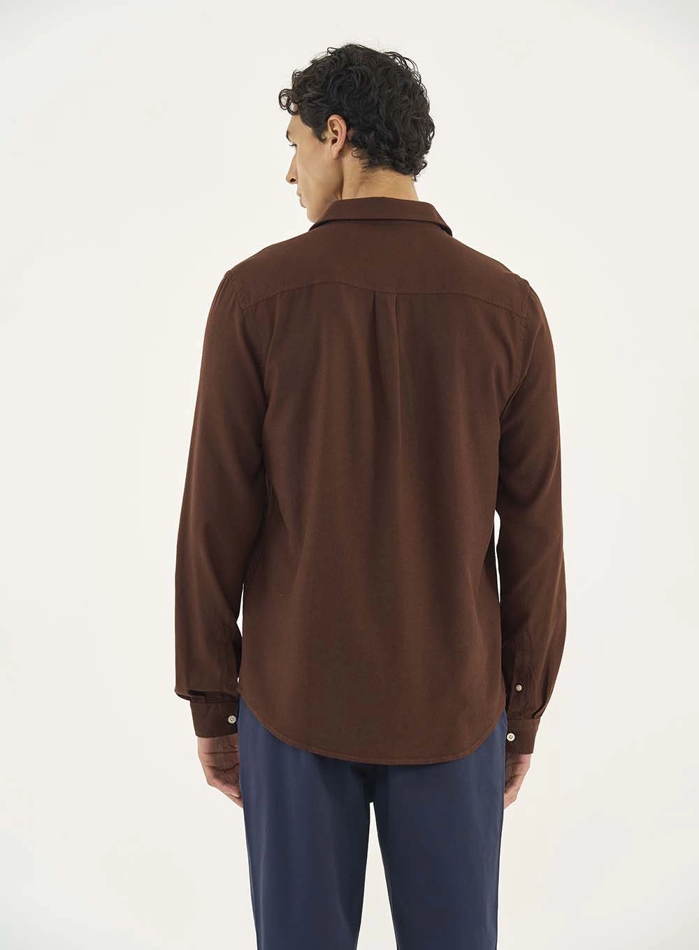 Camisa Masculina Manga Longa Relax Marrom