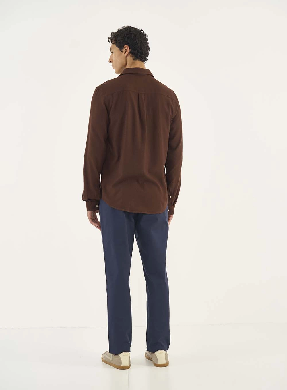 Camisa Masculina Manga Longa Relax Marrom