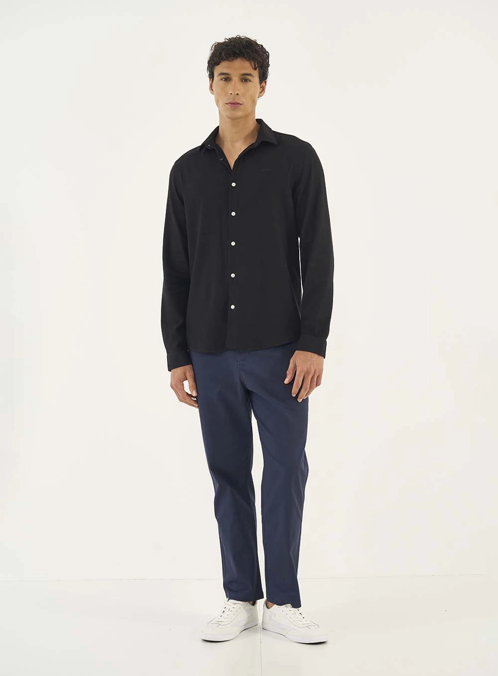 Camisa Masculina Manga Longa Relax Preto